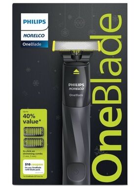Philips Norelco OneBlade Razor- Trim, Edge & Shave - 1 Blade - 2 Combs Wet/Dry